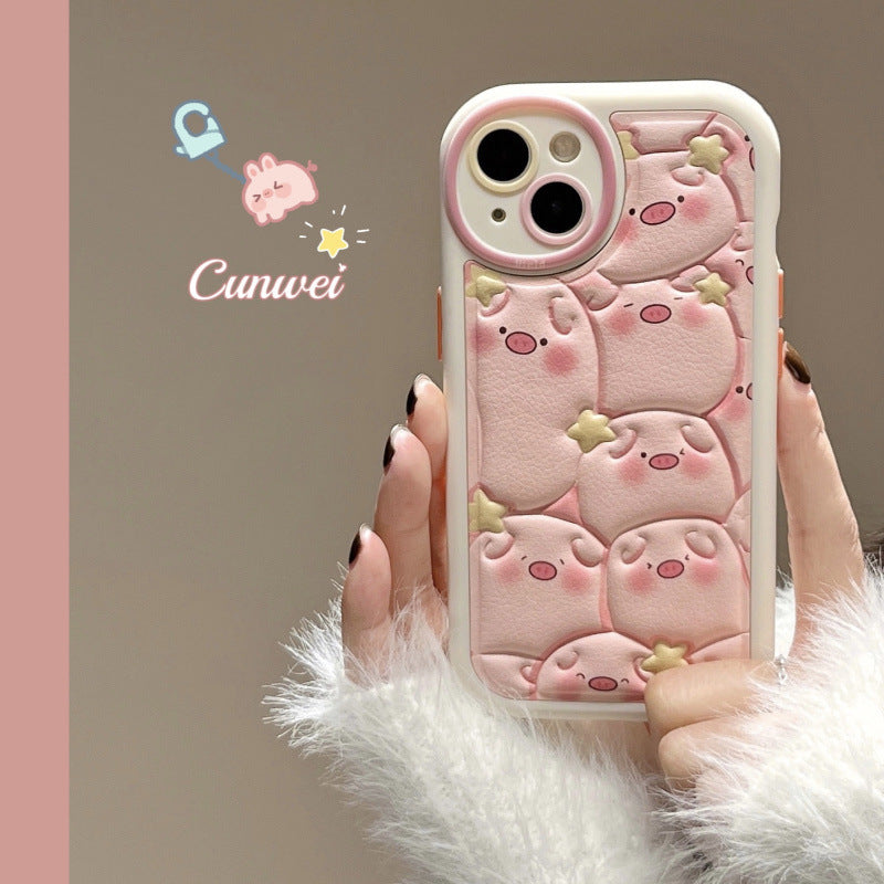 Accessories (Shipping fee not included) Applicable to iphone14pro cute girl pink piggy max new apple 13 phone case 12 silicone 11 soft