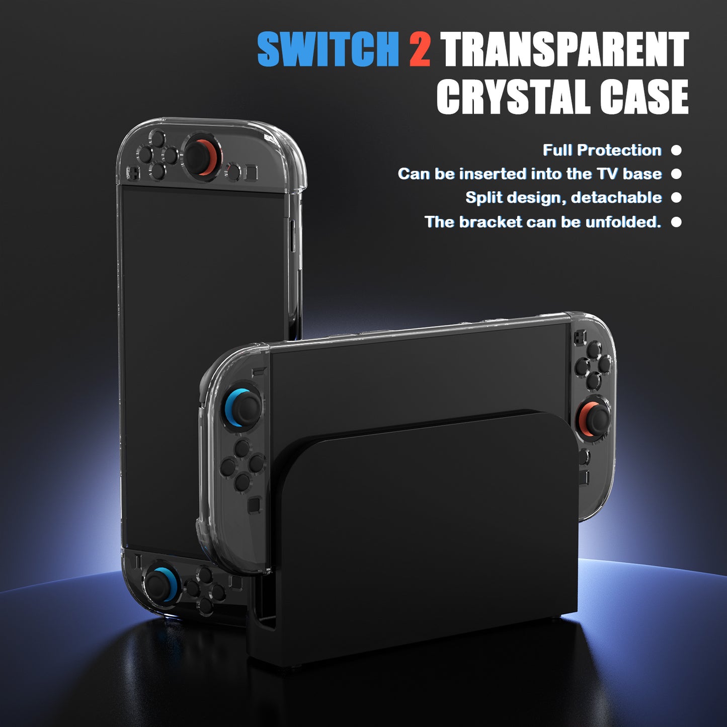 Switch 2 host protective case for Nintendo switch 2 transparent crystal case NS2 split PC hard case