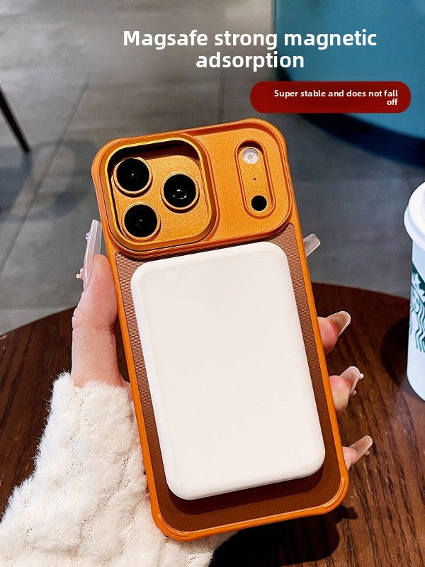 Frosted mesh Magnetic suction For iPhone 17promax mobile phone case New iPhone18Pro skin feel non-slip all-inclusive anti-drop 16Pro strong magnetic adsorption men's and women's shell Phone Accessories