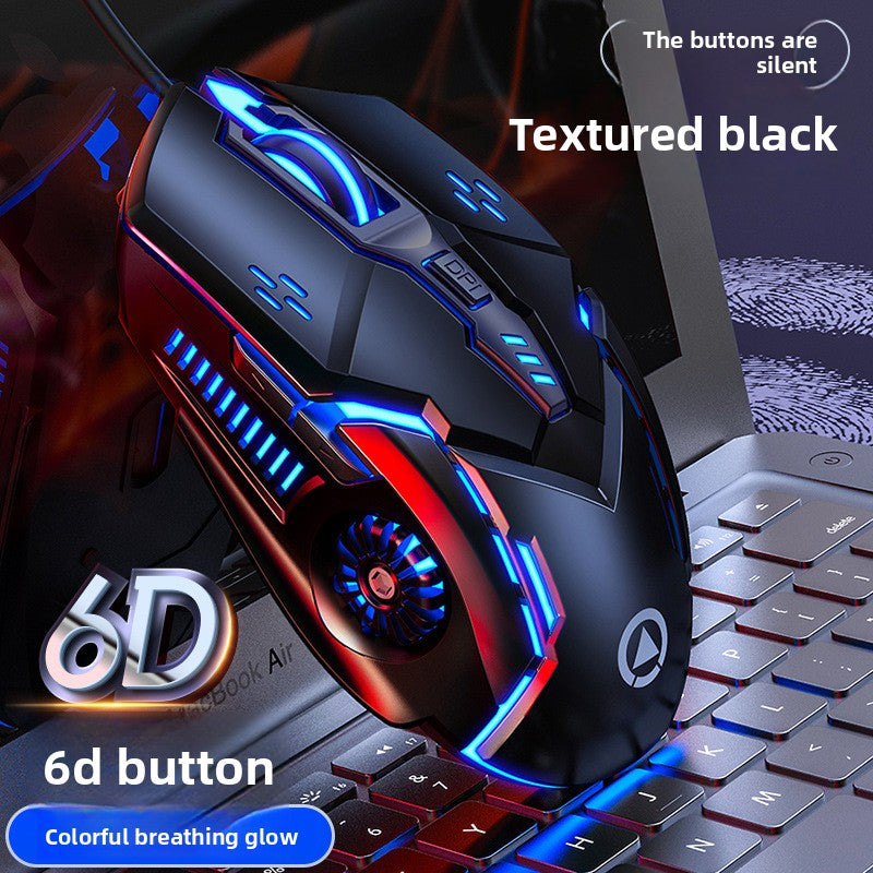 Silver engraving G5 wired mouse luminous game e-sports mechanical mute computer accessories