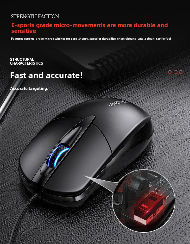 Silver engraving G2 colorful luminous USB wired business mouse, computer accessories office spot wholesale Amazon