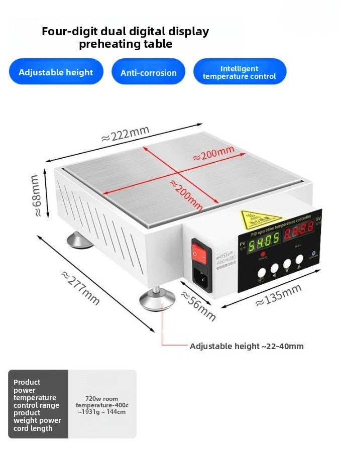 Constant temperature heating station, mobile phone repair, screen removal, LED lamp bead removal and soldering station, heating plate welding BGA preheating station
