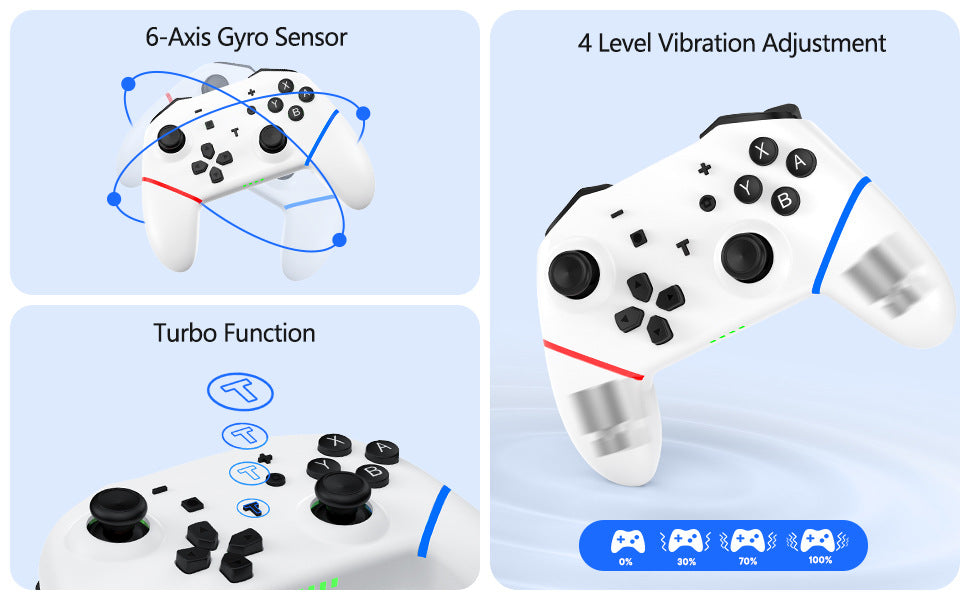 SwitchPro gamepad with vibration with macro definition switch host Bluetooth TYPE-C