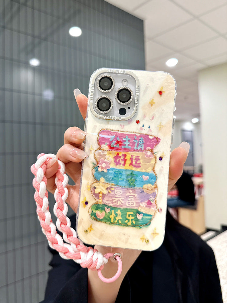 Accessories Princess please get rich Apply to Apple 15promax mobile phone case iPhone14 protective case 13 new cute