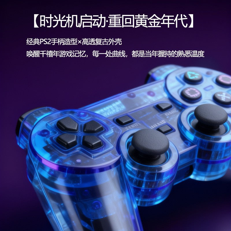 PS2 transparent wired gamepad USB computer with vibrating snowflake button p2 hand pc Android phone
