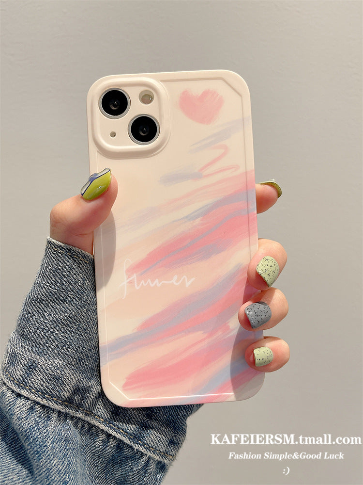 Accessories for iphone13promax mobile phone case Apple 14 premium sense smudge graffiti love 12