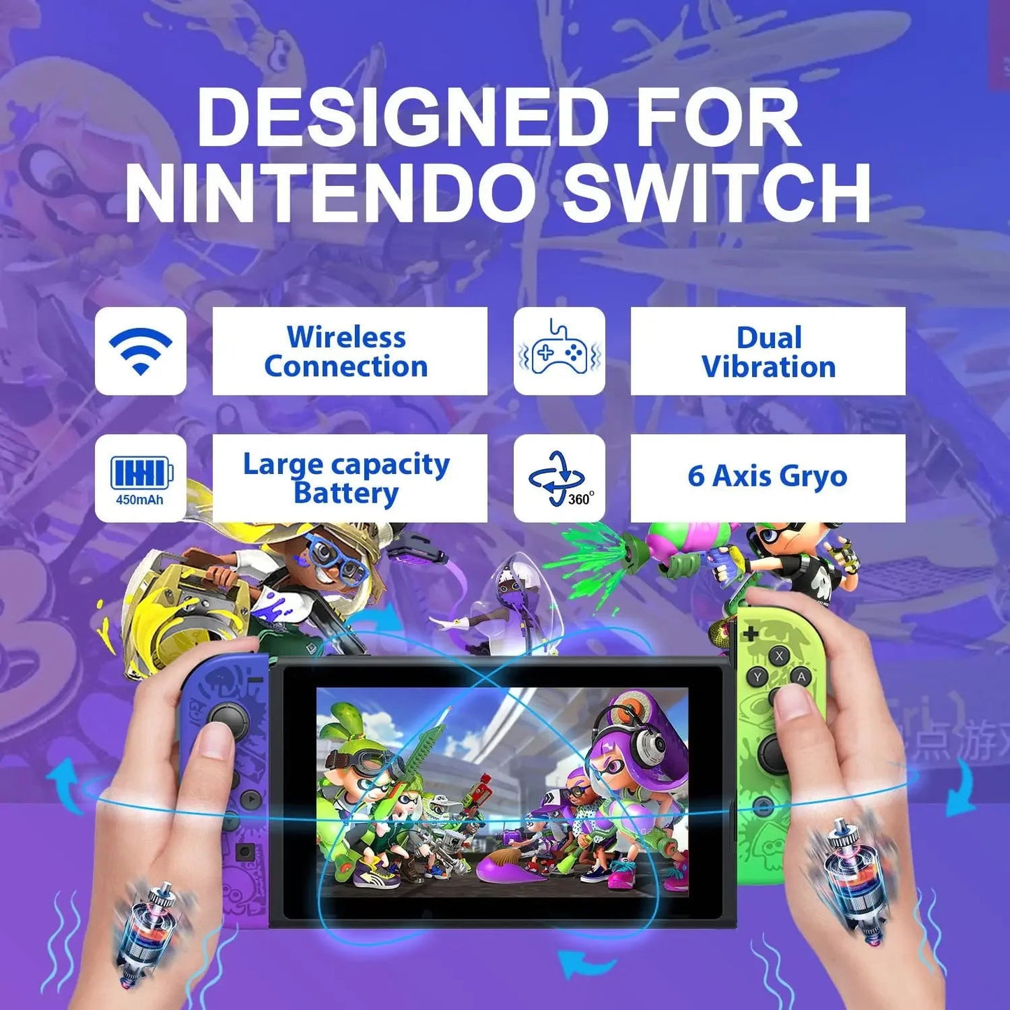 Switch left and right handle wireless bluetooth gamepad with basic somatosensory switch gamepad