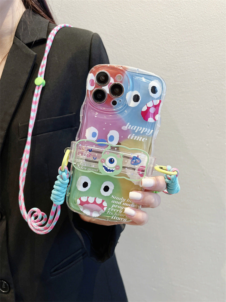 Accessories for Apple 14promax mobile phone case 13 color cartoon monster iphone14 new 12 high-end sense 11 women