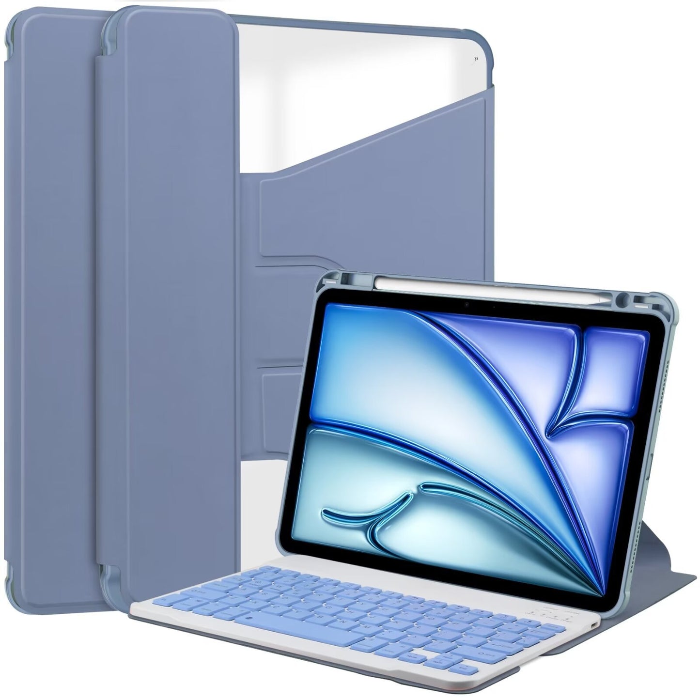 Applicable to 2024 iPad Air11 Bluetooth keyboard case 360 ° rotating acrylic bracket leather case protective Accessories