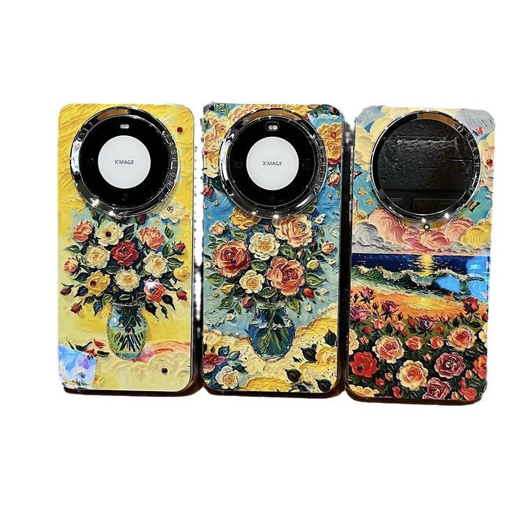 Accessories are suitable for Huawei mate60 Apple 15 series new shell elegant advanced creative sunset flower sea anti-drop all-inclusive new