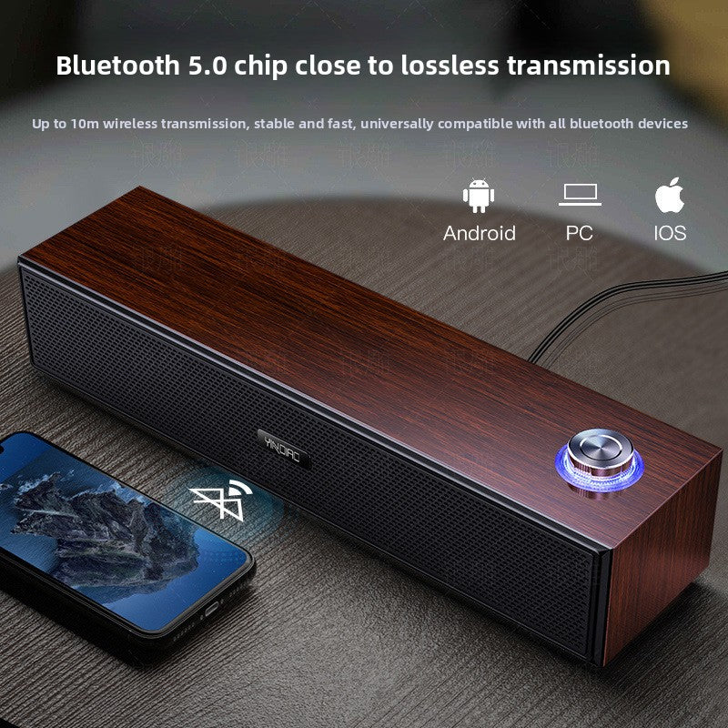 Silver Diao A36 Wood Bluetooth Audio USB Smart Computer Speaker Subwoofer