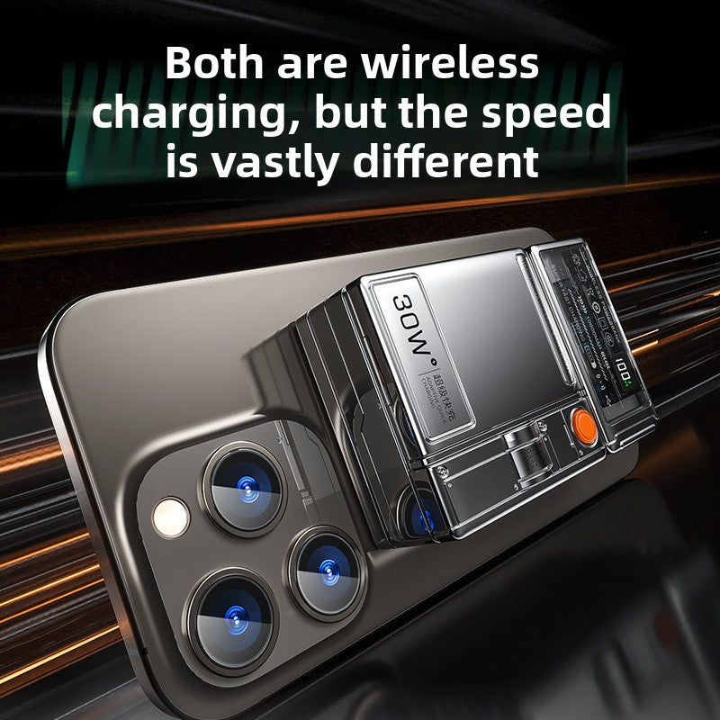 AC folding wall plug 30W super fast charging power bank Magsafe magnetic wireless charging large capacity portable power supply