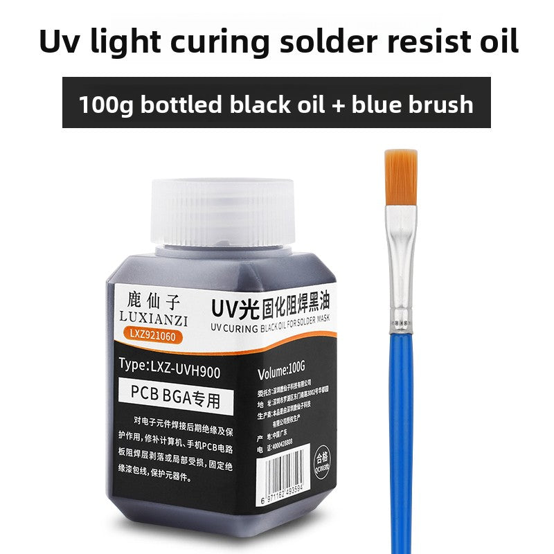 UV curing black oil for solder mask curing green oil solder mask blue oil black oil repair pcb circuit board insulating paint UV lamp Laptop Mobile Phone Repair tools