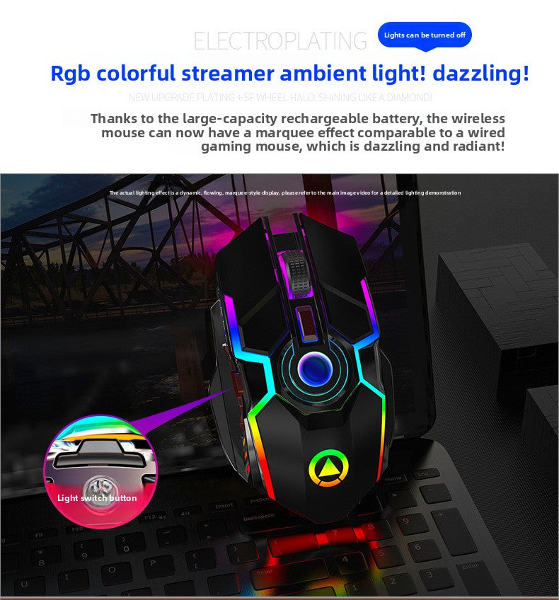Silver Condor A5 wireless mouse, charging game RGB luminous silent computer accessories Amazon manufacturer private mold