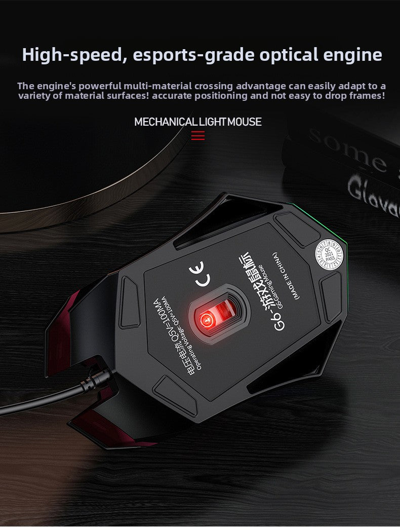 Silver Eagle G6 wired USB luminous mouse, gaming computer accessories, spot ebay