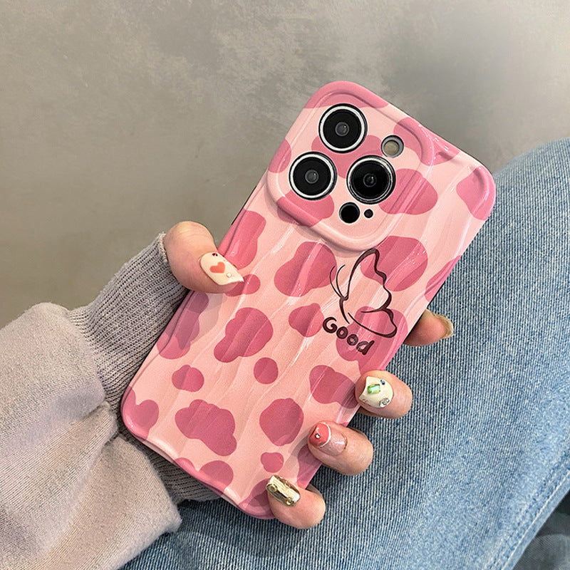 Accessories ins wind girl heart pink leopard print for apple 15promax mobile phone case iphone14pro new 13p