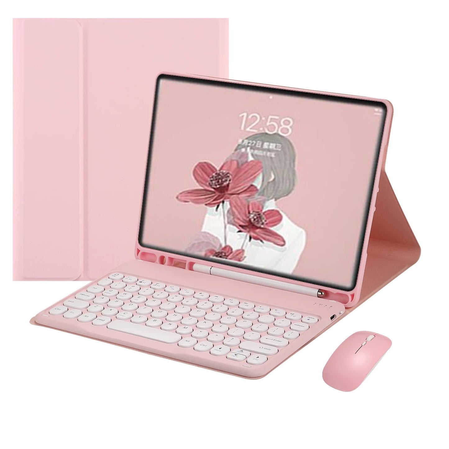 Applicable ipad10 Tablet Leather Case Bluetooth Keyboard Air4 Mouse 5 Set 10.2 Pen Slot Pro11 Protective Accessories