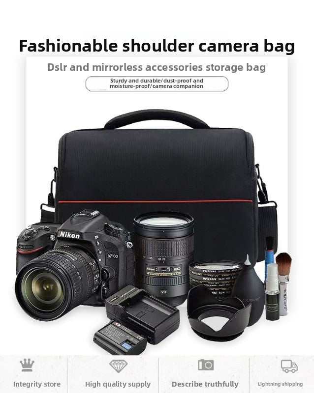 Canon Sony Single Shoulder Oblique Span Universal Camera Bag Micro Single SLR Moisture-proof Waterproof Shockproof Portable Digital Camera Bag Digital camera accessories