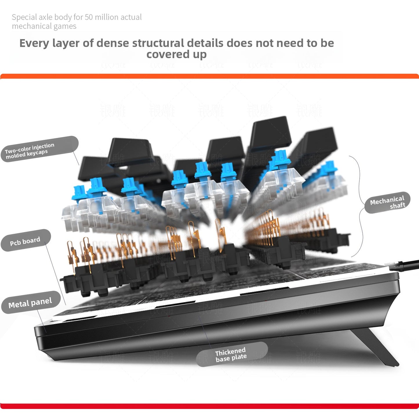 Silver engraving ZK3 metal mechanical keyboard 87 keys 104 keys luminous blue axis black axis computer accessories color puzzle game