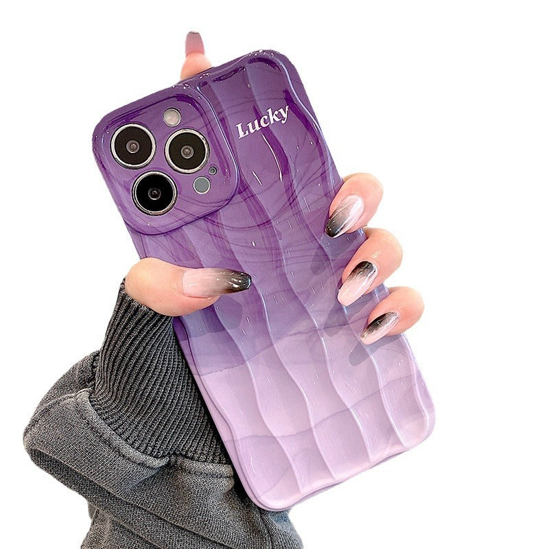 Accessories ins wind purple smudge suitable for Apple 14 mobile phone case new iphone15promax women's 13pro silicone 11