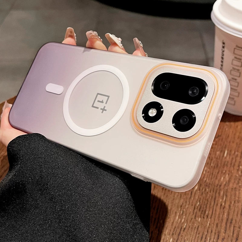 For OnePlus 15 mobile phone case 1 + ace6 new gradual change matte onePlus ultra-thin 1 + 13t protective case 1 + 15 anti-drop all-inclusive 15 magnetic suction fast charging advanced women's hard case Phone accessories