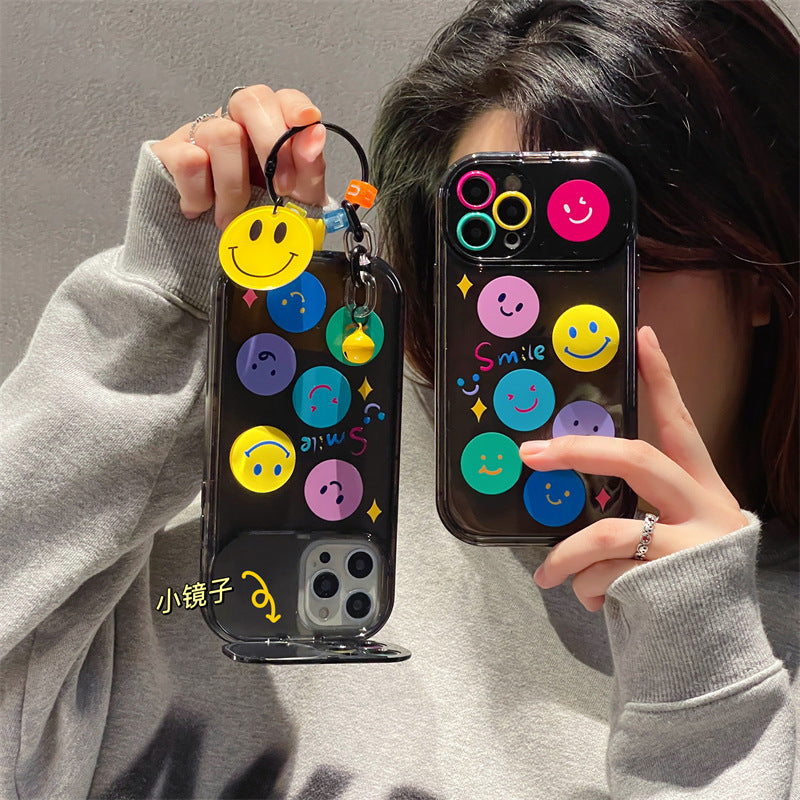 Accessories cute colorful smiley face pendant for iphone14Promax apple 13/12/11 case xr makeup mirror