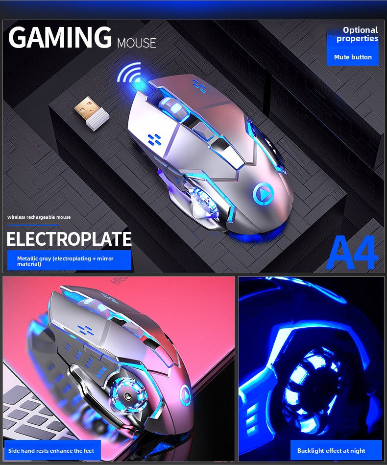 Silver Condor A4 rechargeable wireless mouse mute computer home office e-sports game