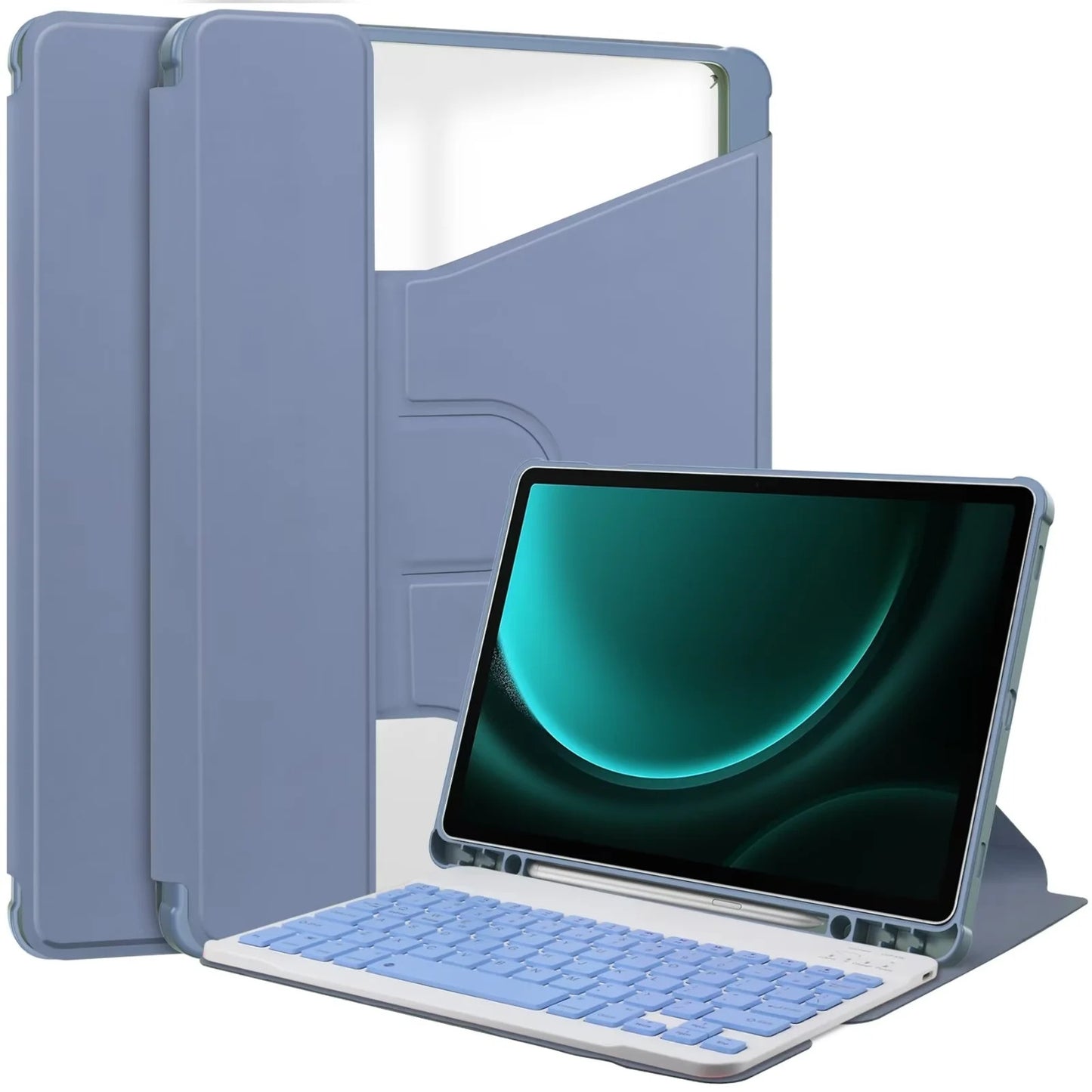 Applicable to Samsung S9 FE + Bluetooth keyboard 12.4 "protective case 360 ° rotating acrylic bracket S9PLUSprotective Accessories