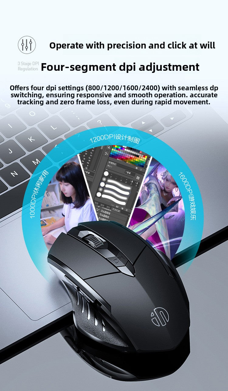 PM6 wireless bluetooth three-mode mouse F1S charging silent business office game computer