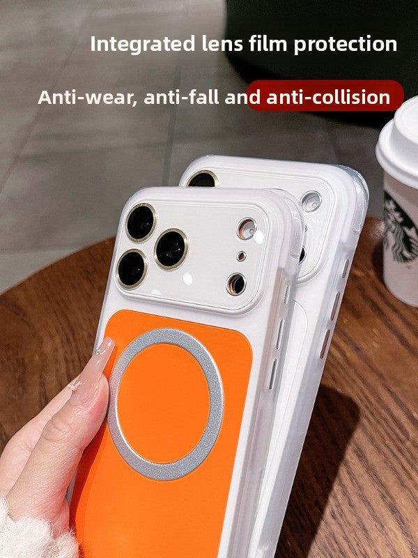 Airbag anti-drop magnetic suction for iPhone 17promax mobile phone case The new iPhone16 seconds becomes larger Windows with lens film Magnetic suction protective case 16pro Airbag anti-drop case Phone accessories
