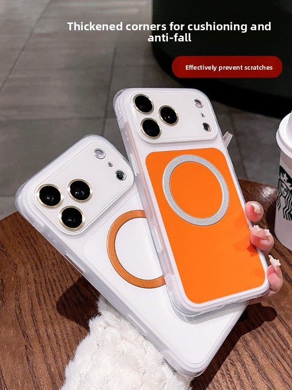 Airbag anti-drop magnetic suction for iPhone 17promax mobile phone case The new iPhone16 seconds becomes larger Windows with lens film Magnetic suction protective case 16pro Airbag anti-drop case Phone accessories