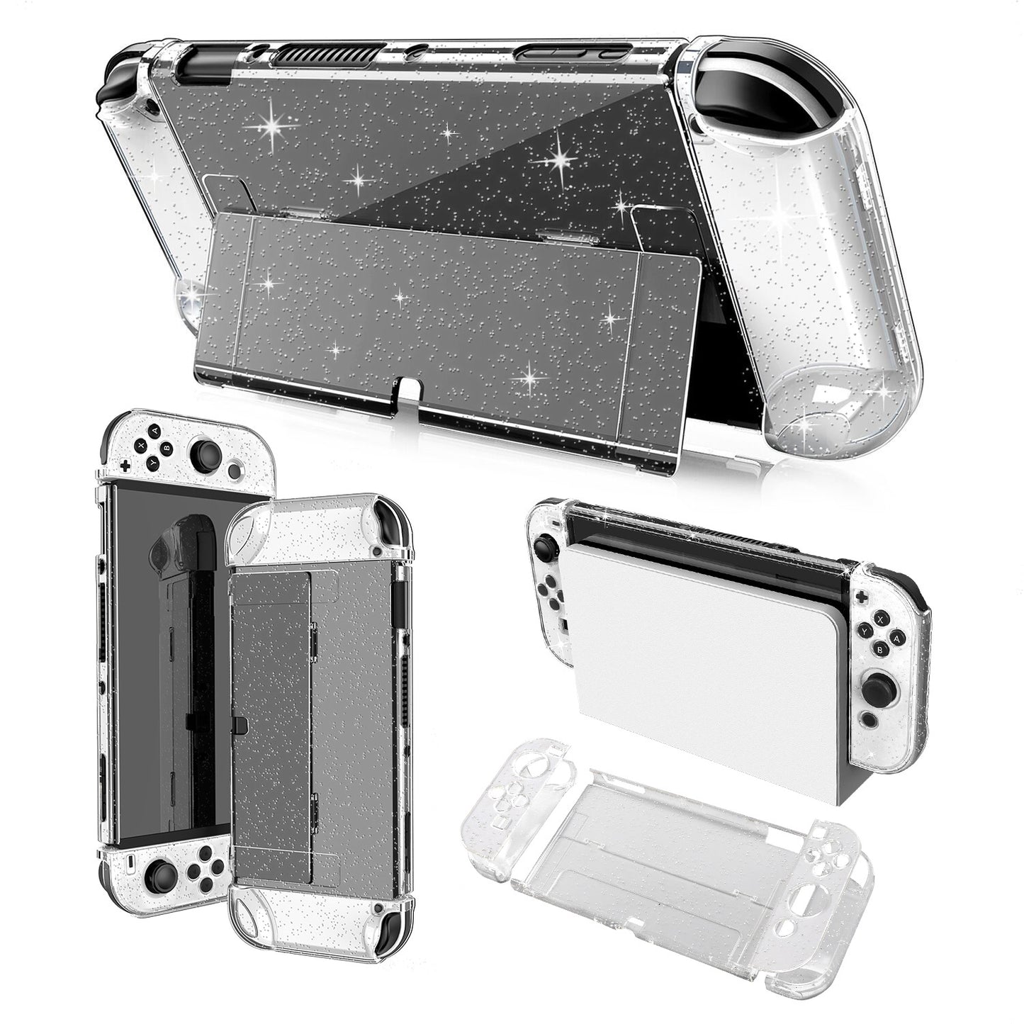 Switch OLED glitter crystal case for Nintendo switch OLED host protective case PC hard case