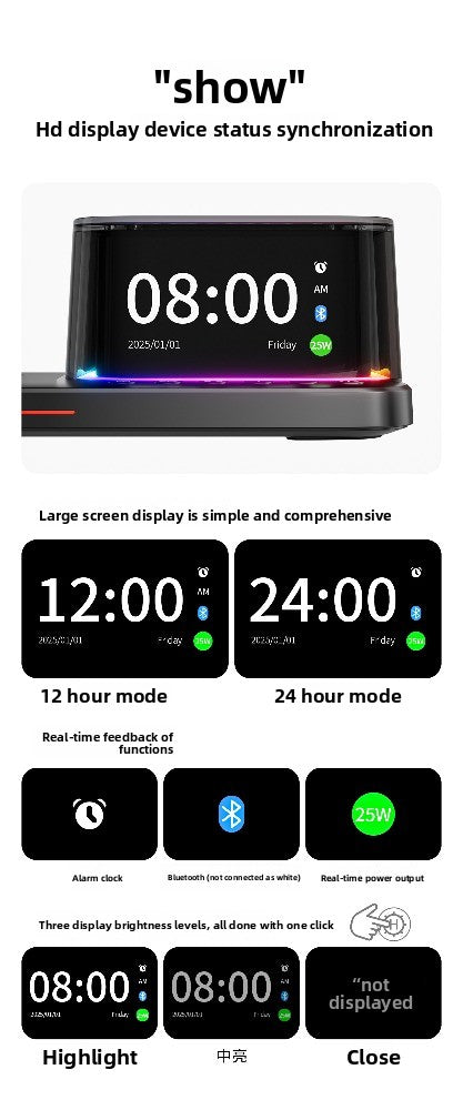 Qi2.2 Magnetic 3-in-1 wireless charger 25W is suitable for Apple mobile phone Bluetooth audio multi-function wireless charging