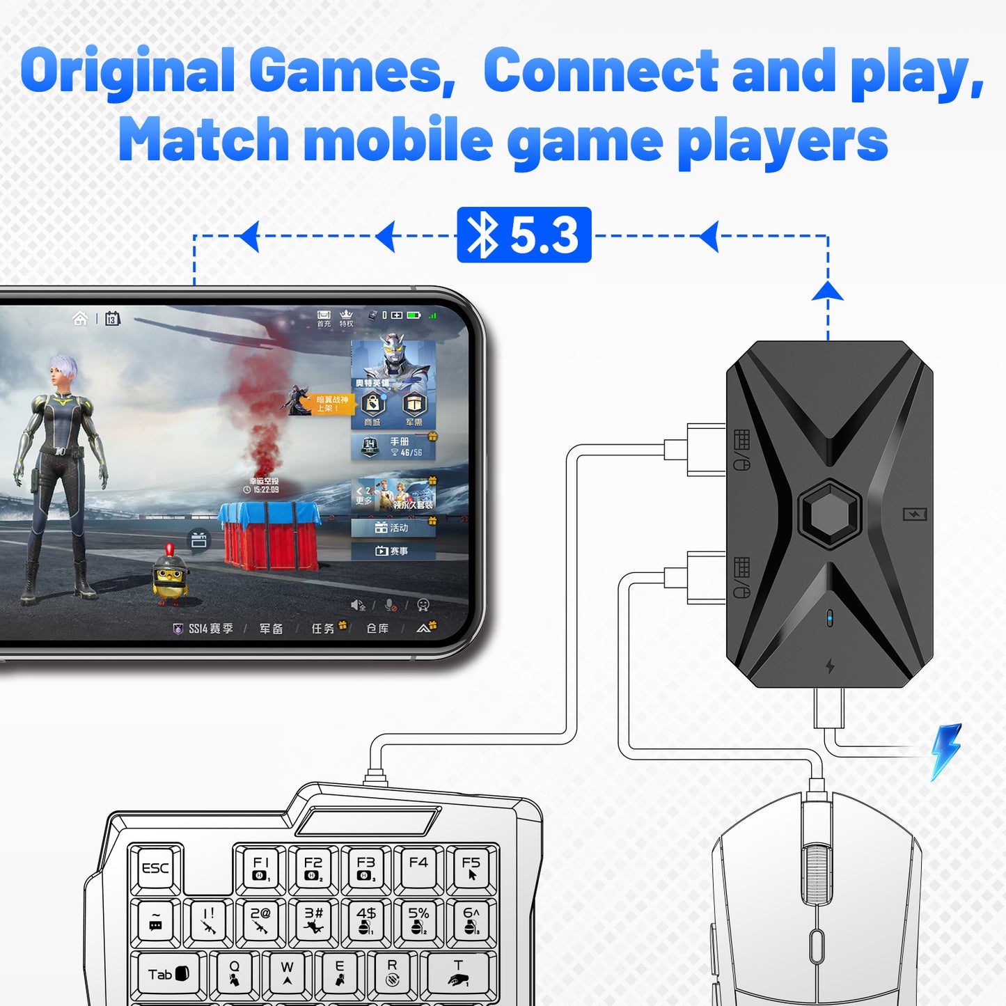 M1 Pro + Android mobile gamepad peripheral chicken eating artifact throne keyboard and mouse converter set auxiliary