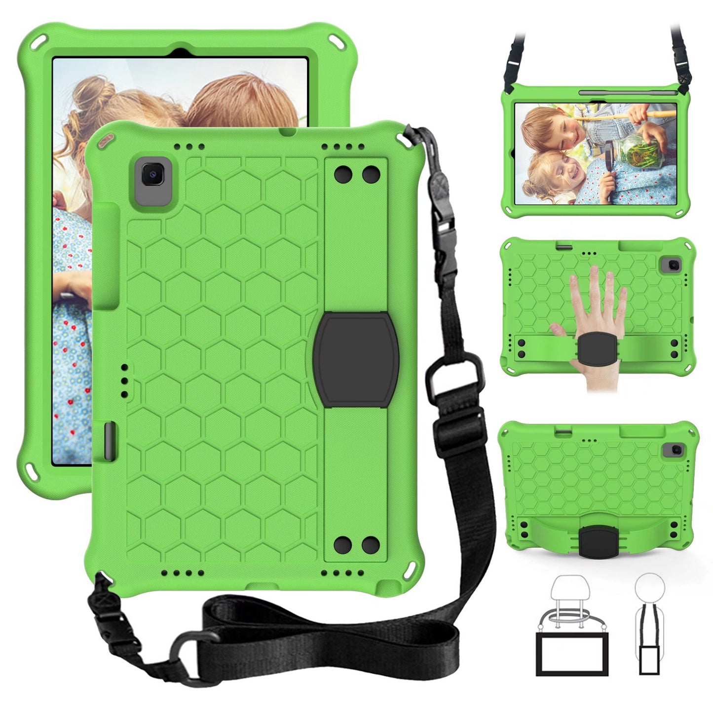 Applicable Samsung T500 Tablet A7 Protective Case EVA Children's Hand Holder T860 Pen Slot T720 Anti-drop 10.4 Shoulder Strap protective Accessories