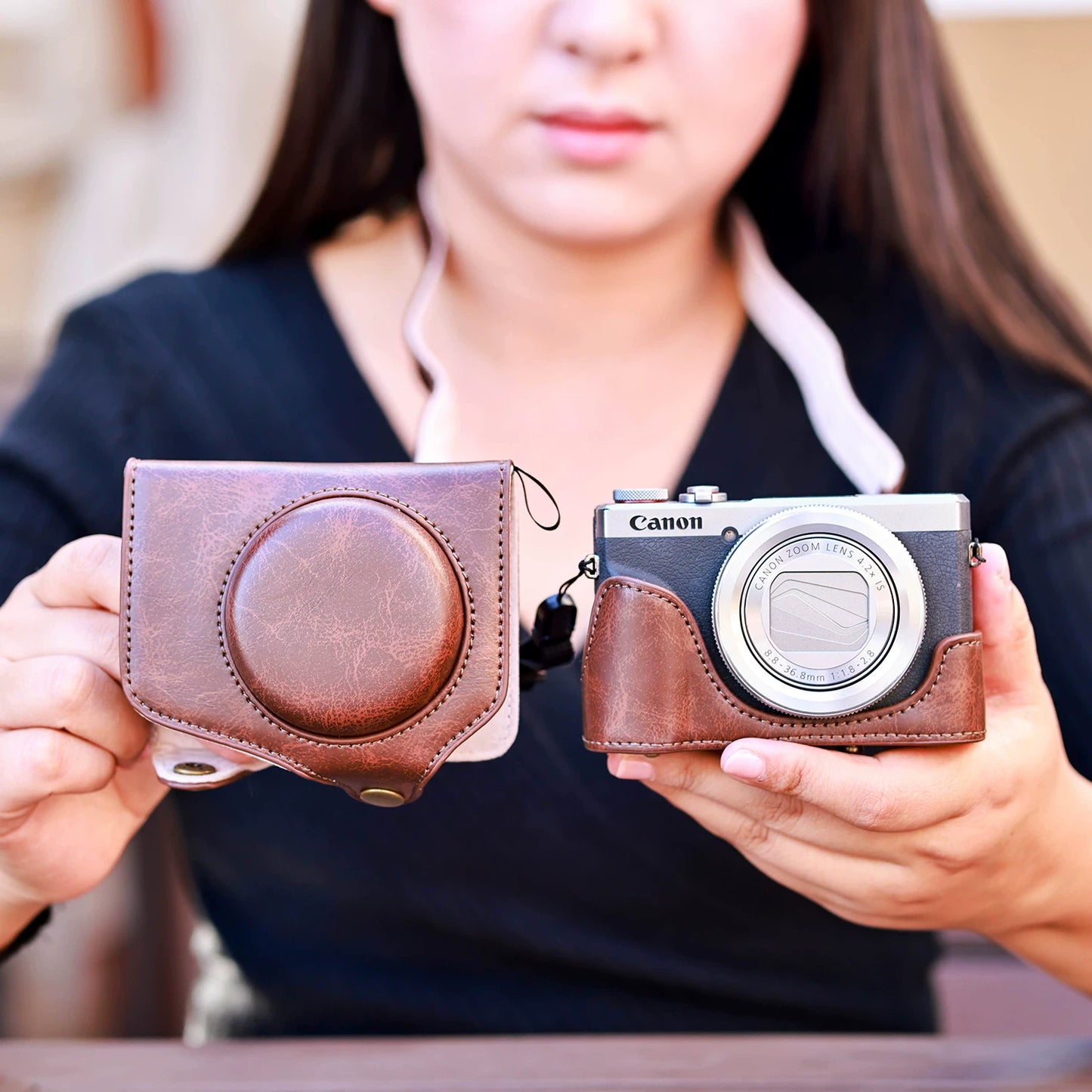 Suitable for Canon G7X3 Protective Case G7X2 Camera Case G11 G12G15/16 G1X2 Leather Case Camera Case Digital camera accessories