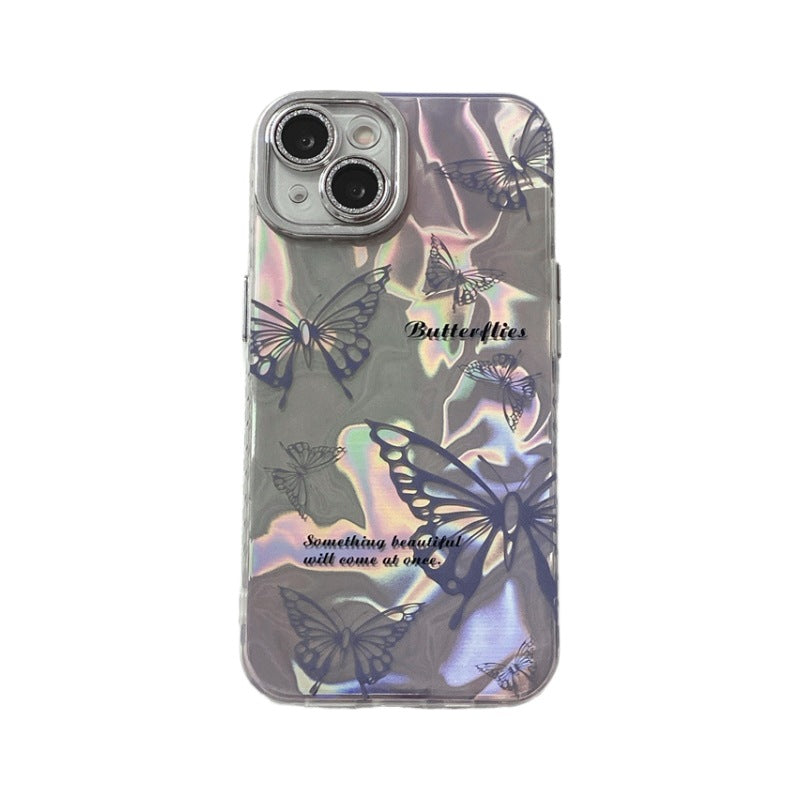 Accessories Japanese and Korean water ripple butterfly for iPhone15Pro mobile phone case Apple 14promax lens film 13/12 women