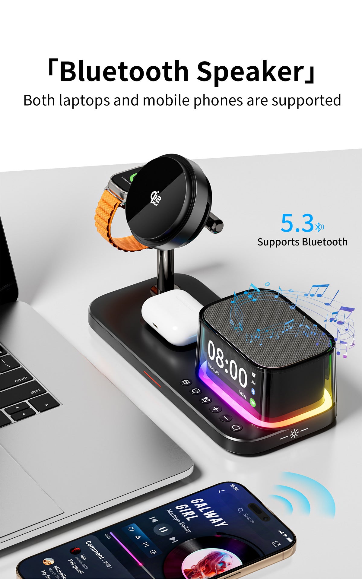 qi2.2 25w wireless charger semiconductor refrigeration wireless charging 3-in-1 bluetooth speaker wireless charging