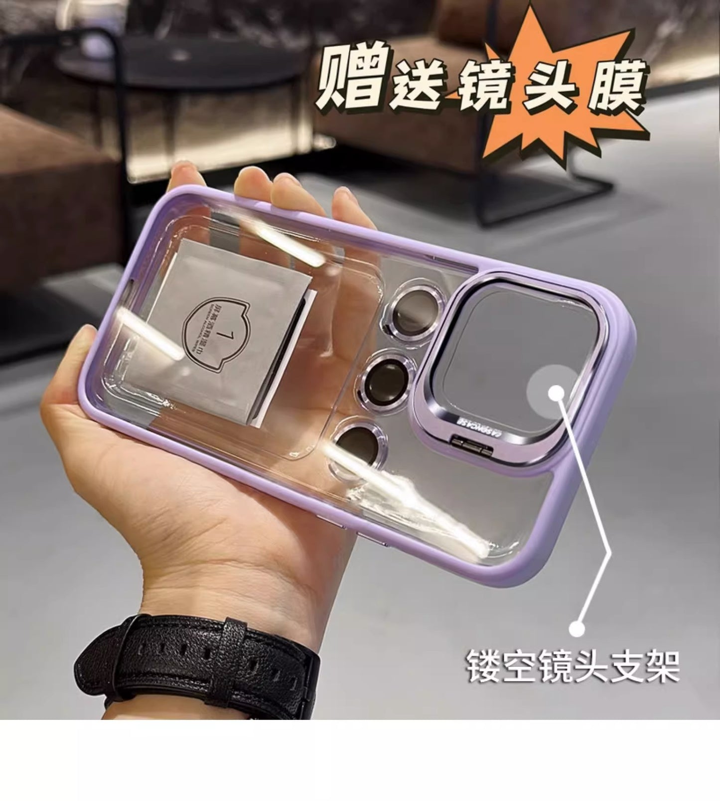 (Free shipping)For iPhone Superior summer orange  Phone case transparent lens film Lens cap bracket for free