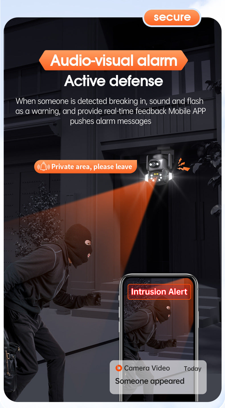 One Camera dual screen surveillance camera mobile phone remote night vision 3D positioning intelligent WiFi home monitor