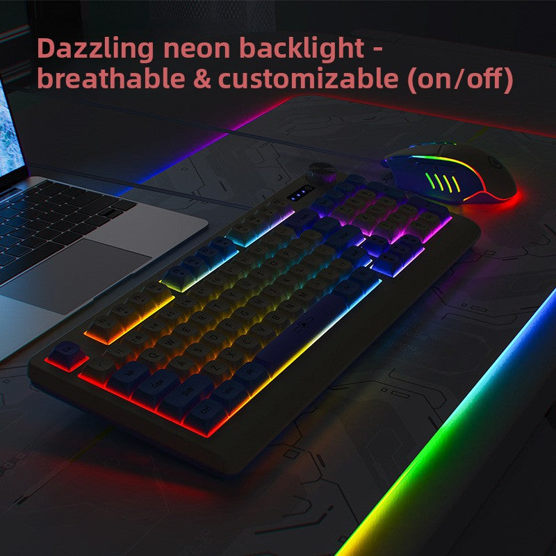 Silver engraving km900 custom game keyboard and mouse set, color matching wired luminous desktop computer accessories