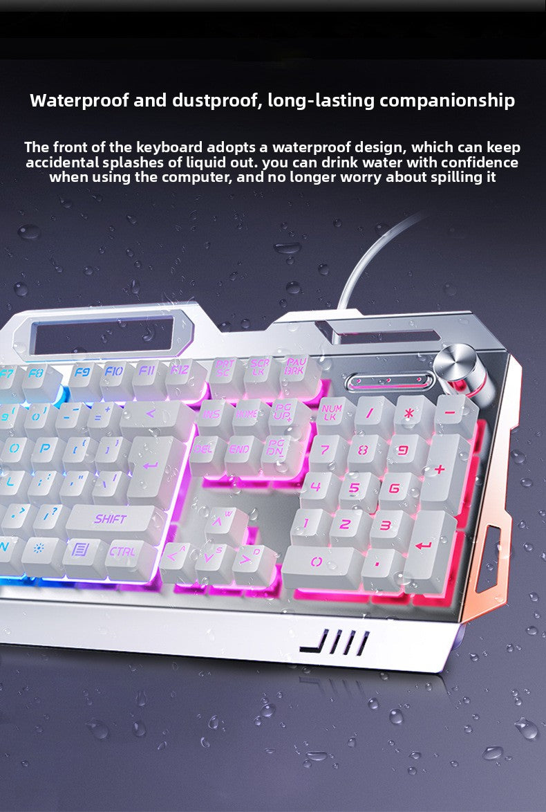 Silver Carving V2G5 Mechanical Feel Metal Keyboard Mouse Headset Three-piece Set USB Wired Gaming Computer Accessories