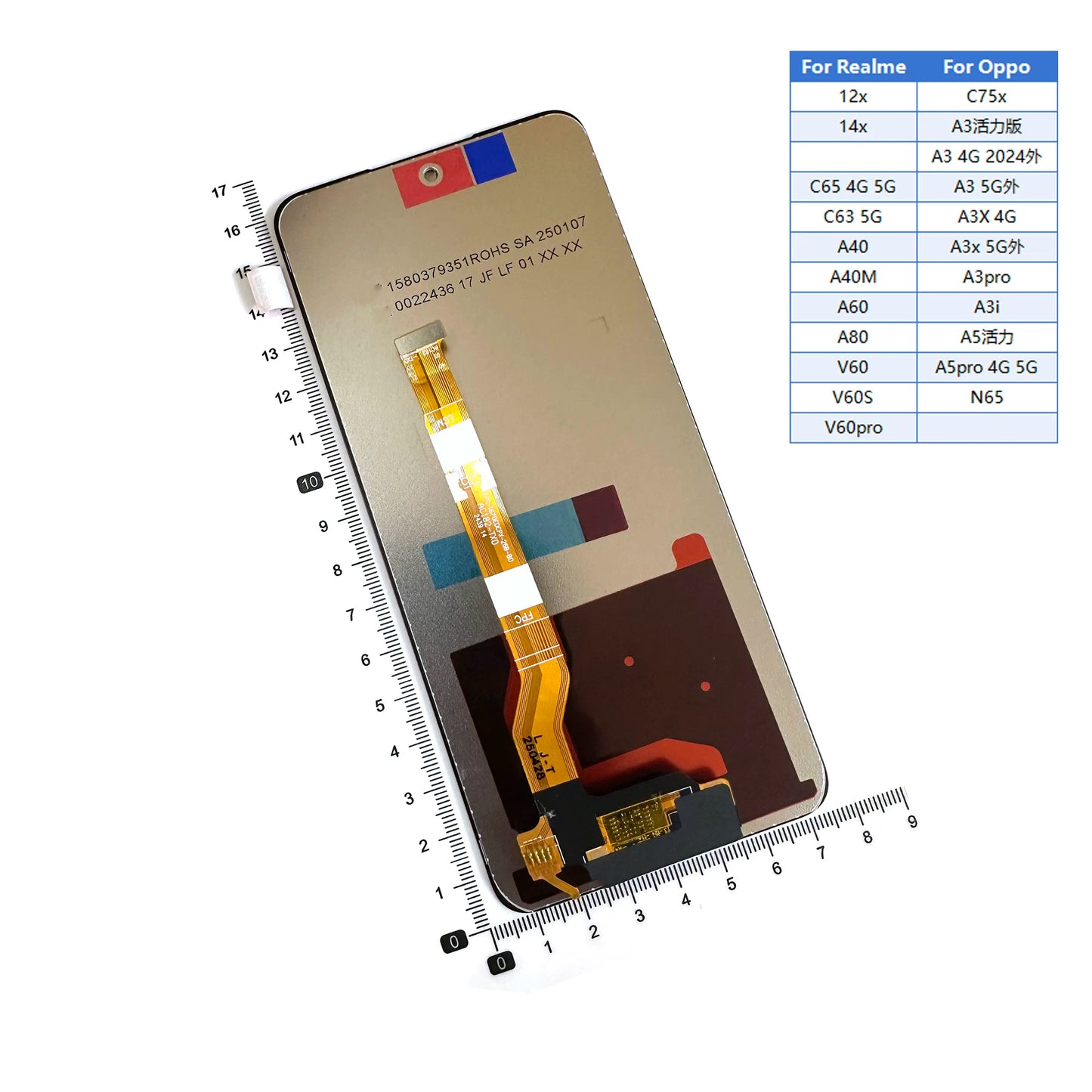 LCD Touch screen assembly for real 12X 14X C63 C65 C75 A40 A60 A80 V60 V60S N65 display screen