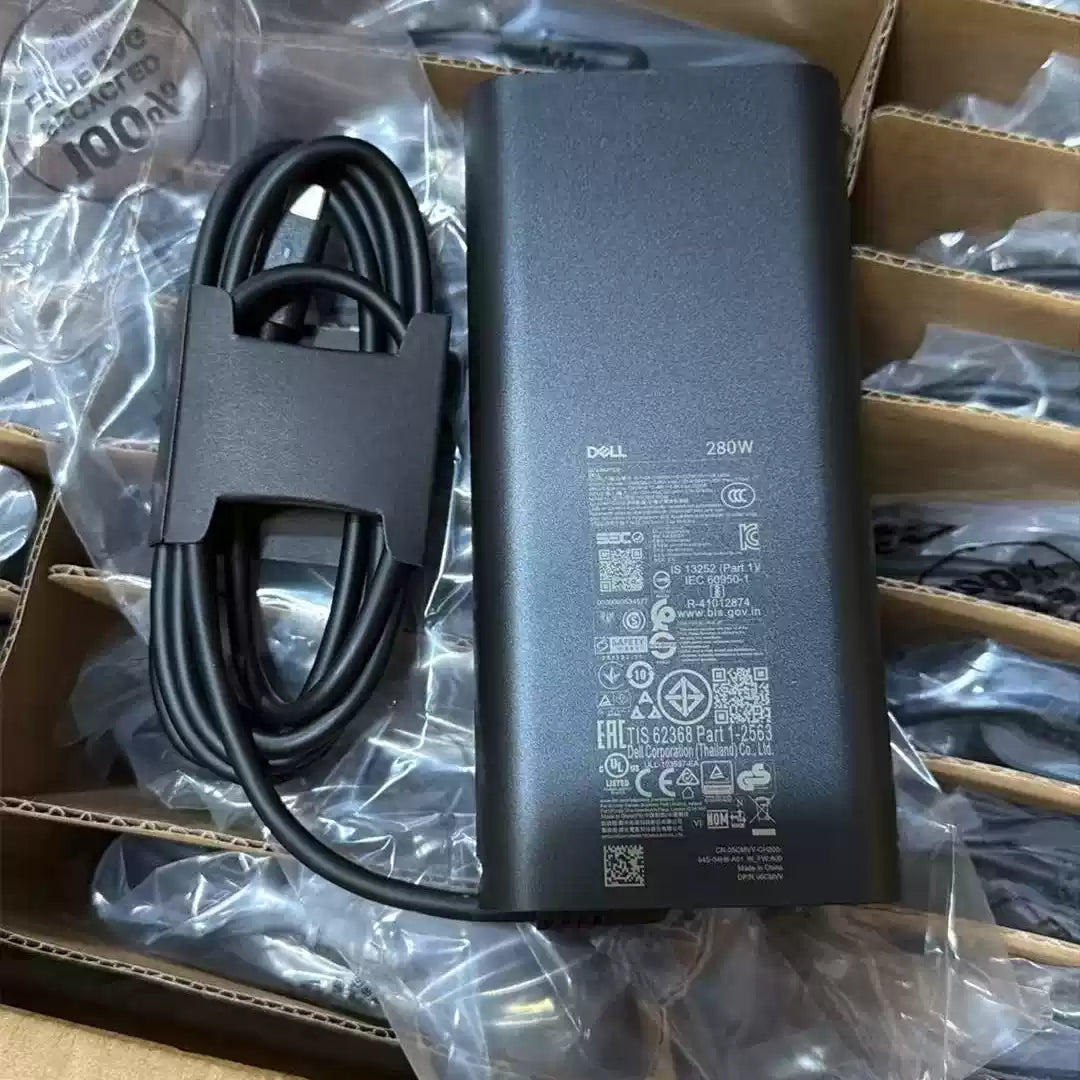 Genuine New LA280PM240 280W 48V 5.83A TYPE-C AC Adapter Charger for Dell Pro Max 16 Plus  MB16250 18 Plus MB18250 DA280PM240 HA280PM240 5CMVV 450-BDZC USB-C power supply Dell laptop repair parts