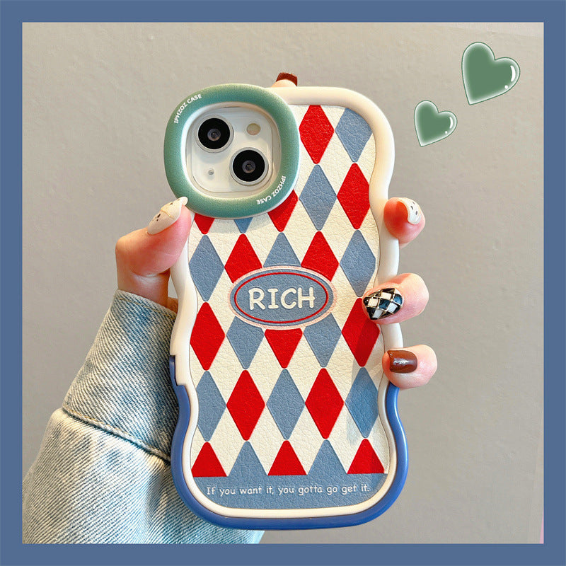 Accessories niche ins style sub-pattern rhombus for iPhone13promax mobile phone case 11 Apple 14 new models