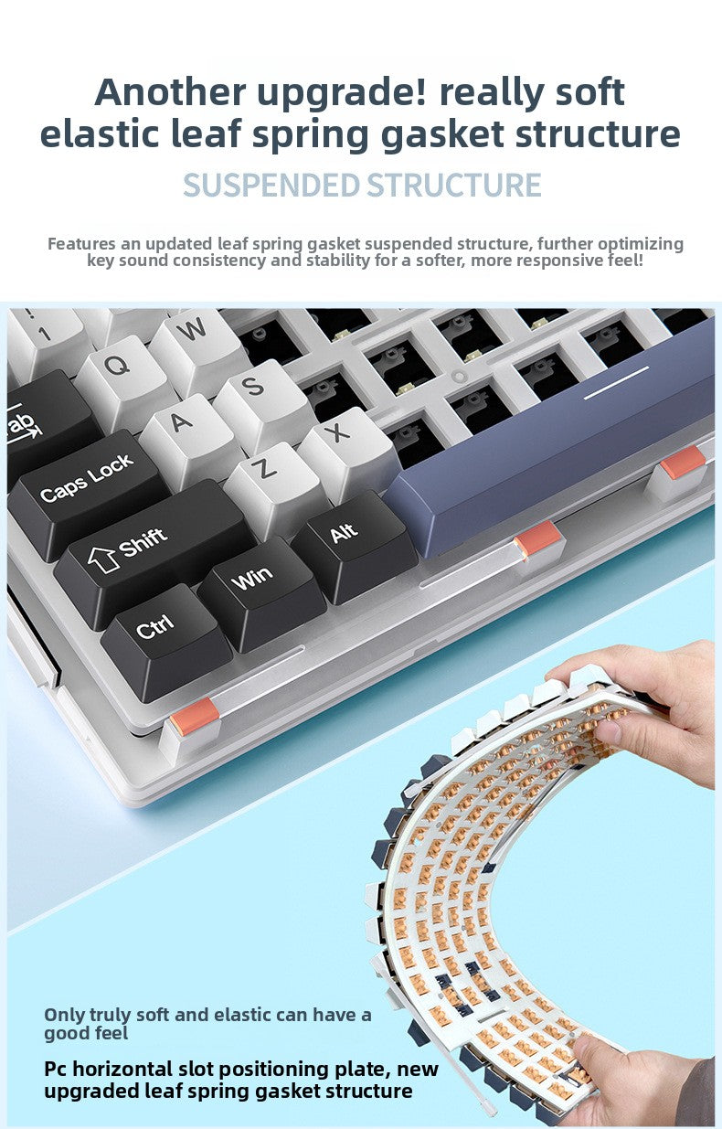 Y95 bluetooth three-mode mechanical keyboard customized wireless 98 with RGB wired gaming gasket computer peripherals