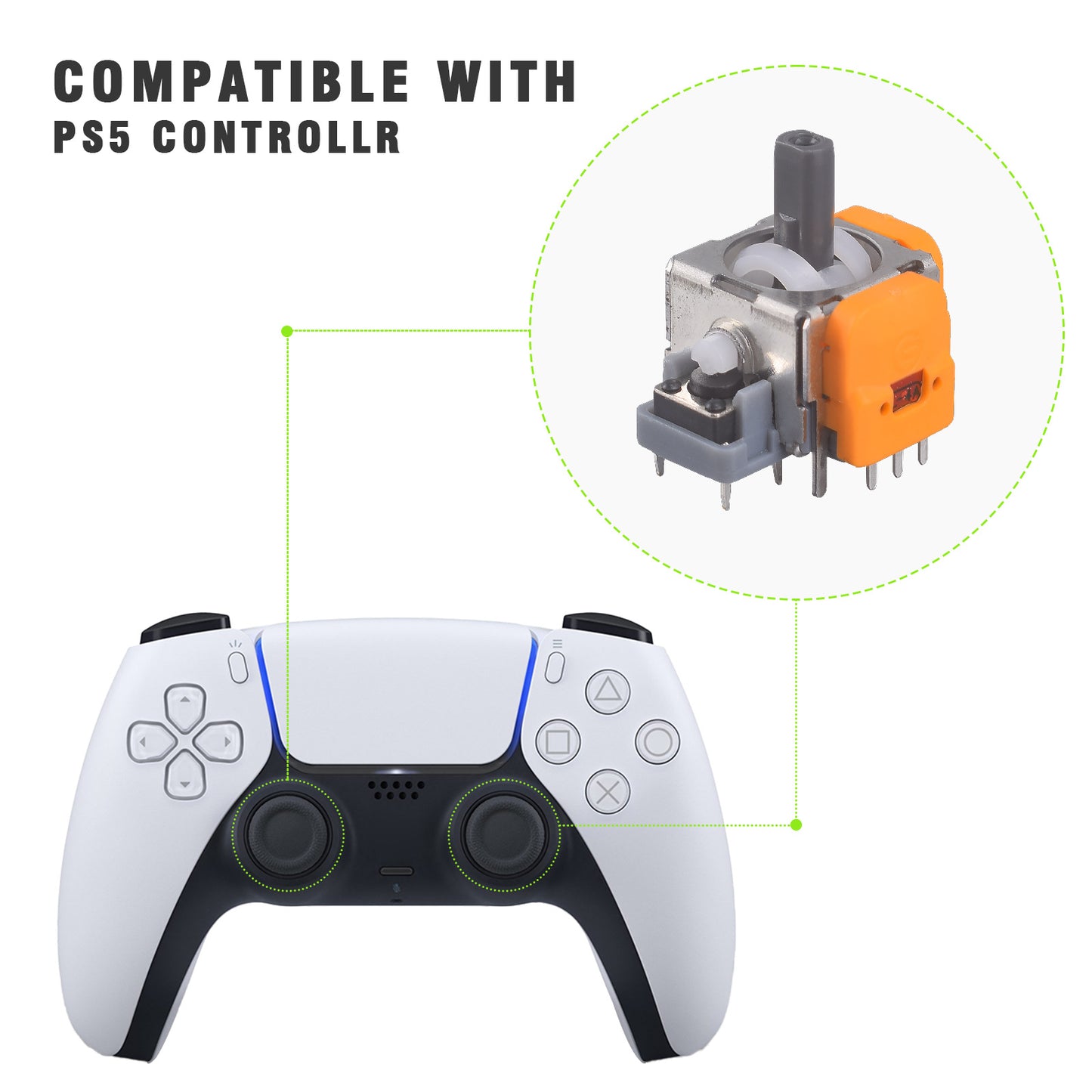 PS5 Gamepad Hall Rocker PS5 Handle 3D Rocker Repair Tool PS5 Electromagnetic Hall Rocker Set