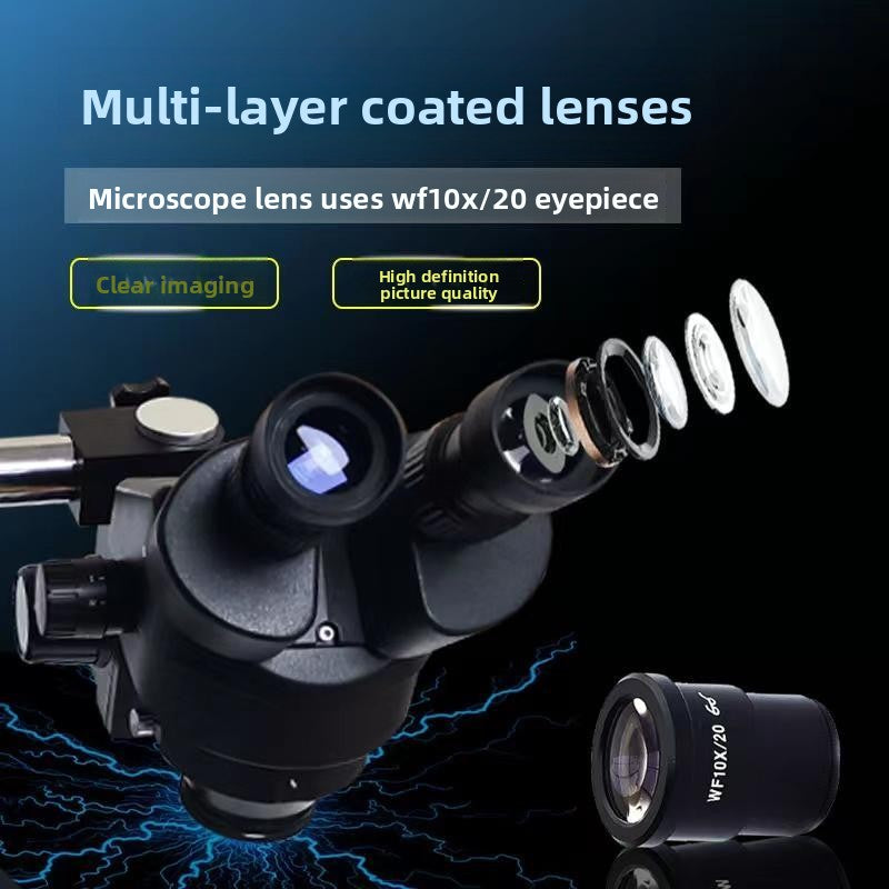 Trinocular microscope host model 7-45 times continuous zoom mobile phone repair microscope equipment multidirectional rotation fold Phone Repair tools