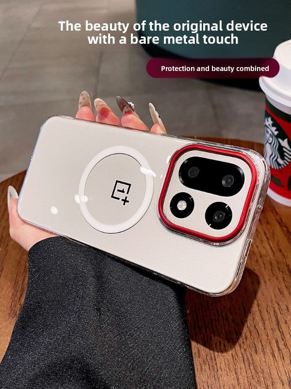 Hongyun Lens for OnePlus 15 Phone Case New 1+15 Protective Case OnePlus Transparent Magnetic Fast Charging 1+15 Full Coverage Shockproof 15mm Light Luxury Ultra-thin Women's Light Luxury Premium Hard Case Phone Accessories
