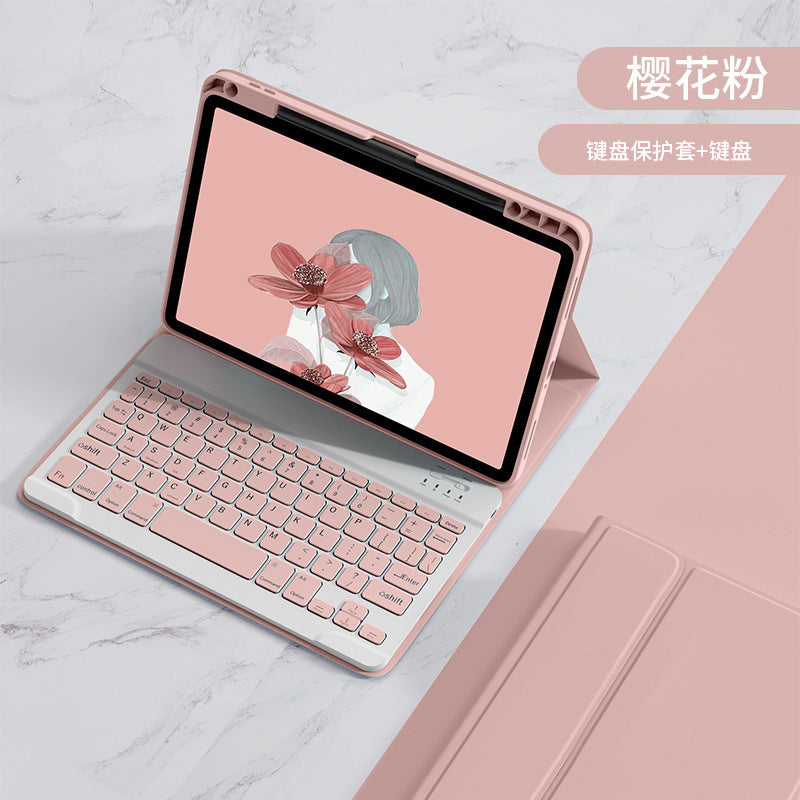 Applicable to Xiaomi tablet 6 Bluetooth keyboard case mipad 5 round keycap Pro11 upper pen slot tablet case case protective Accessories